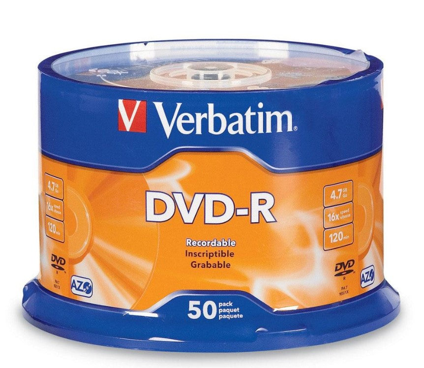 Stack of 16X DVD-R blank discs for data and video backup