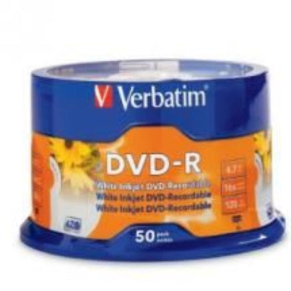 Blank Inkjet Printable DVD-R Discs - 16X Speed, Photo Quality Verbatim
