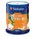 Verbatim DVD-R 4.7GB 100pk White Inkjet Printable 16x Discs Verbatim