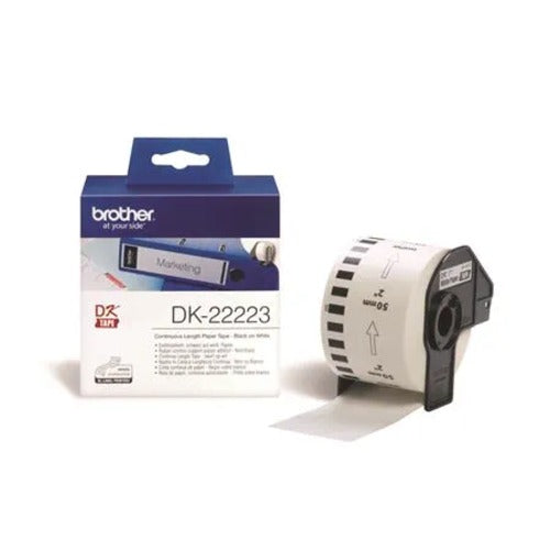 Brother DK-22223 White Continuous Paper Roll 50mm x 30.48m 