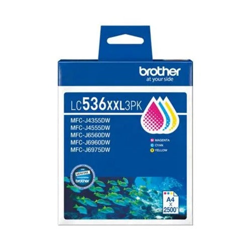 Brother LC536XXL Ink Value Pack (Cyan, Magenta, Yellow)