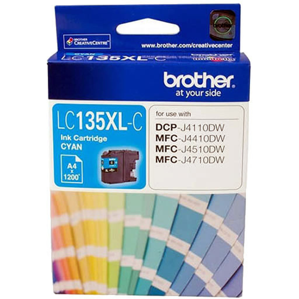 Brother LC-135XLC Cyan Ink Cartridge - High Yield 1200 Pages