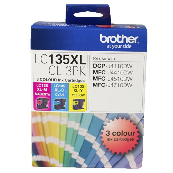 Brother LC-135 XL Colour Ink Pack - Cyan, Yellow, Magenta Cartridges