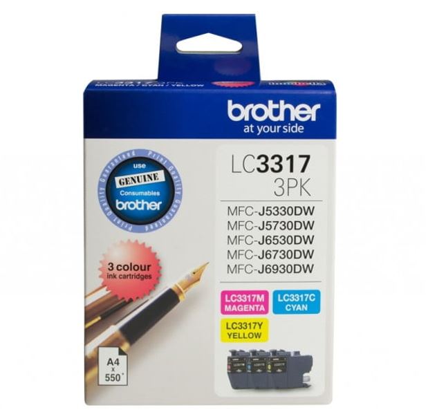 Brother 3-Colour Ink Value Pack - Magenta, Cyan, Yellow Cartridges