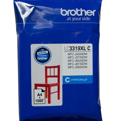 Brother LC-3319 XL Cyan Ink Cartridge - High Yield for J5330DW Series 