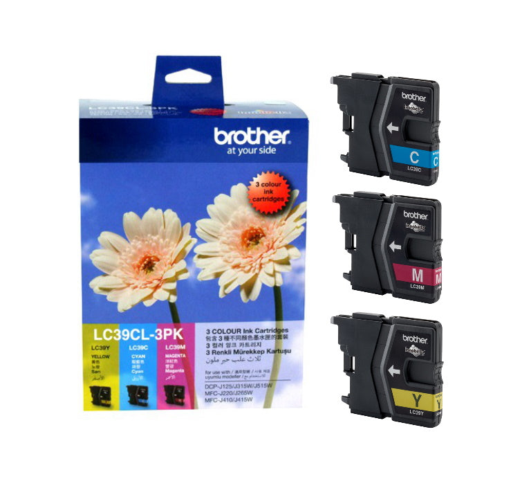 Brother LC-39 Colour Value Pack - Cyan, Magenta, Yellow Ink 