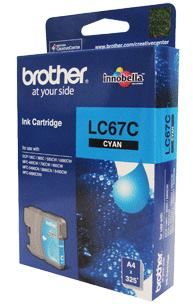 Brother LC-67 Cyan Ink Cartridge - Original Genuine Ink