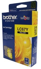 Brother LC-67Y Yellow Ink Cartridge - Original - 325 Pages 