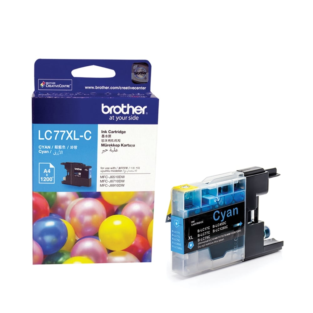 Brother LC-77XL Cyan Ink Cartridge - High Yield