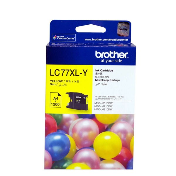 Brother LC-77XL Yellow High Yield Ink Cartridge (Genuine)