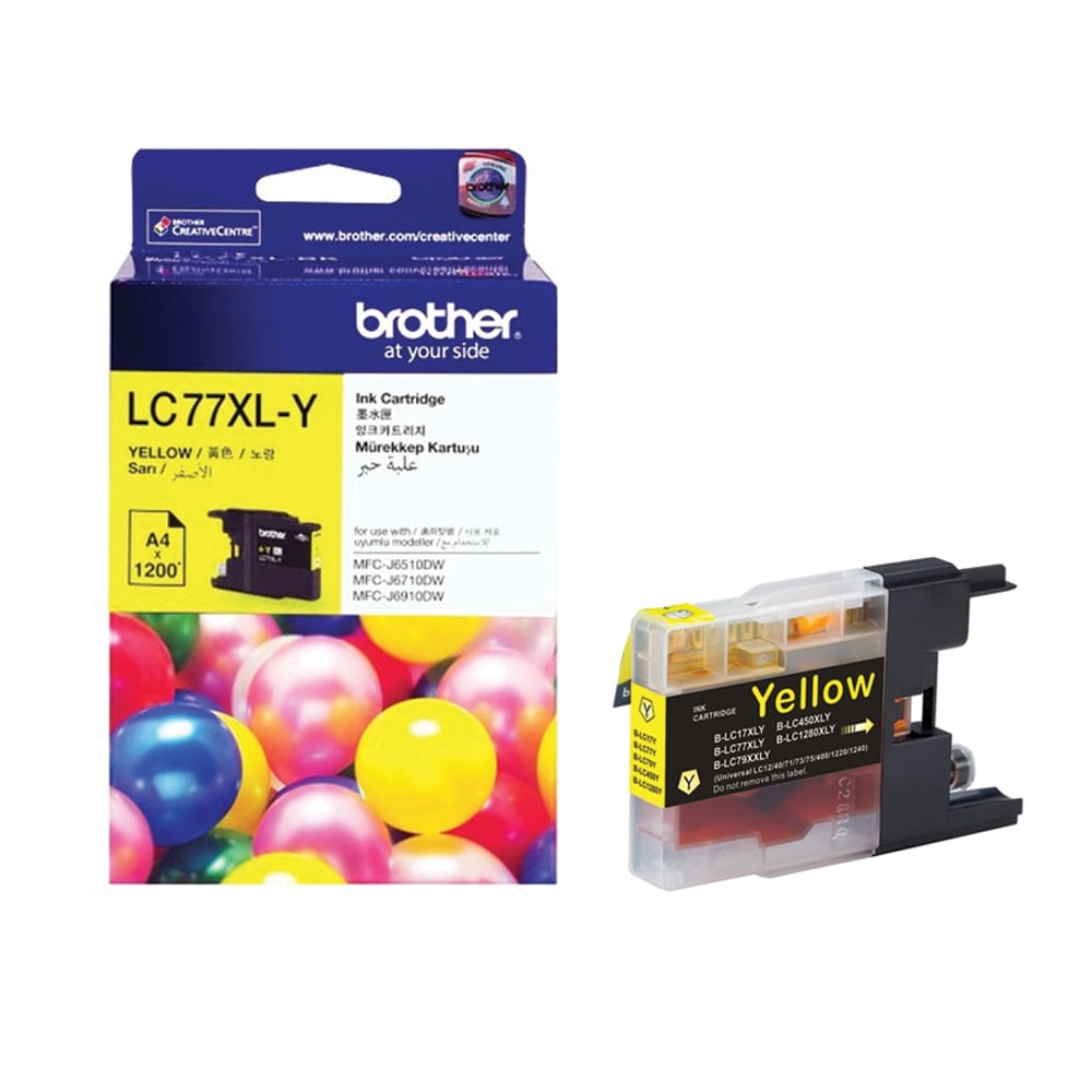 Brother LC-77XL Yellow High Yield Ink Cartridge (Genuine)