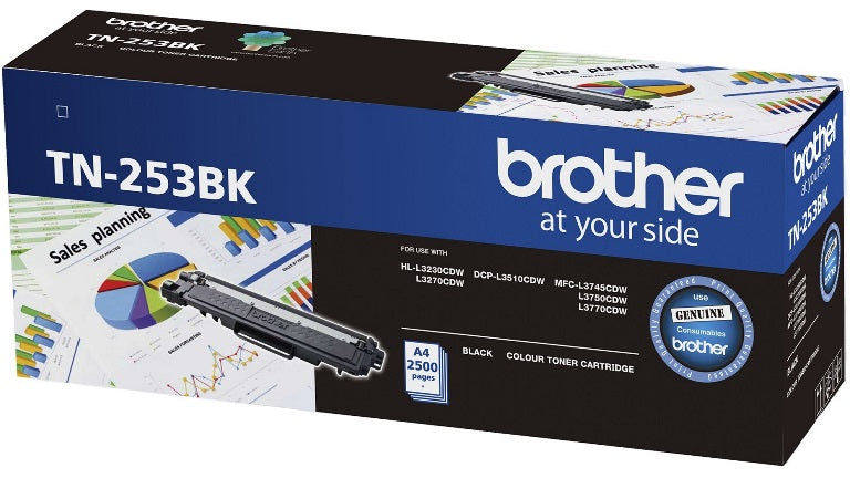 Brother TN-253 Black Toner Cartridge - Crisp Prints, Easy Install