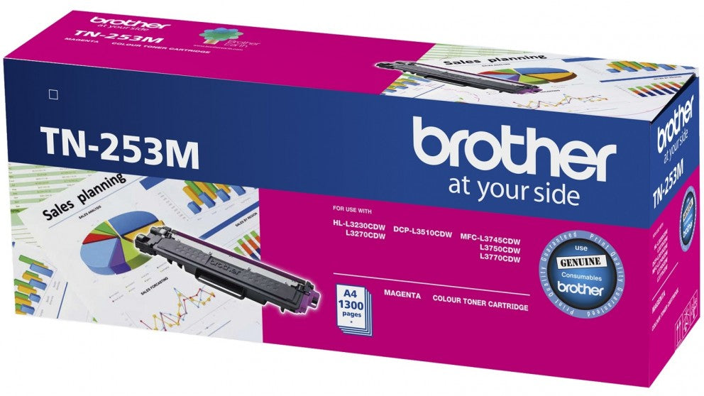 Brother TN-253M Magenta Toner Cartridge to Suit - HL-3230CDW/3270CDW/DCP-L3015CDW/MFC-L3745CDW/L3750 - TN-253M
