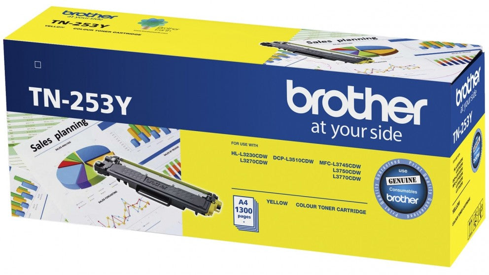 Brother TN-253 Yellow Toner Cartridge | Sharp, Crisp Documents