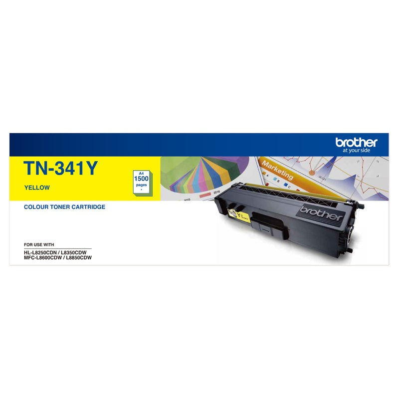 Brother TN-341 Yellow Toner Cartridge - High Yield & Genuine