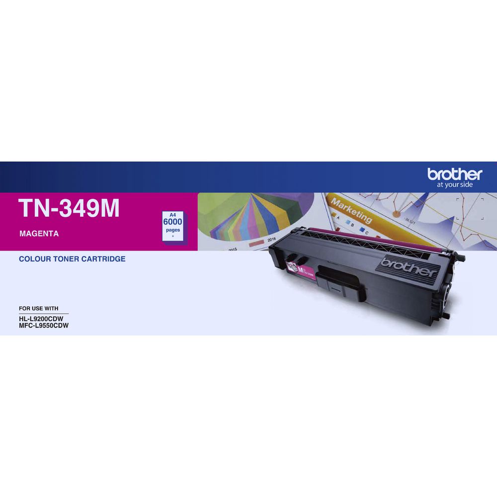 Brother TN-349M Magenta Super High Yield Toner (6000 Pages)