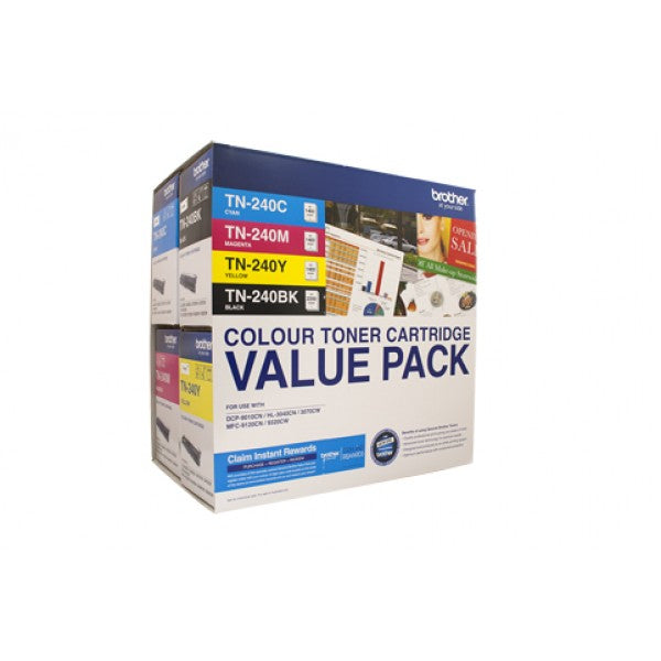 Brother Genuine Toner Cartridges CMYK 4-Pack for Sharp Prints