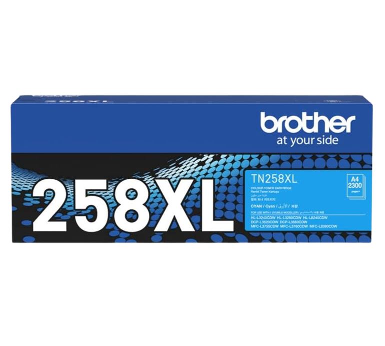 Brother TN-258XLC Cyan High-Yield Toner Cartridge - 2300 Pages