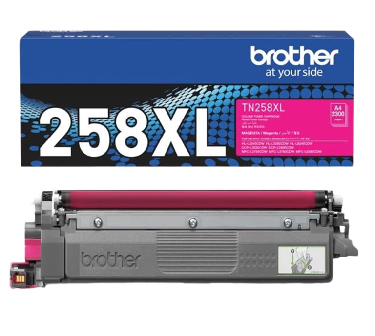 Brother TN-258XLM Magenta High Yield Toner Cartridge 2300 Pages