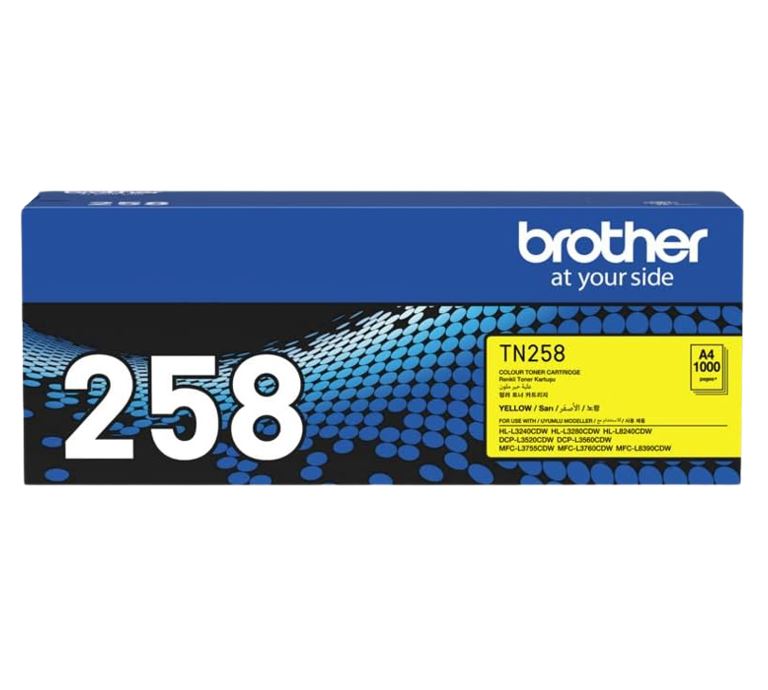 Brother TN-258Y Yellow Toner Cartridge - Genuine & New