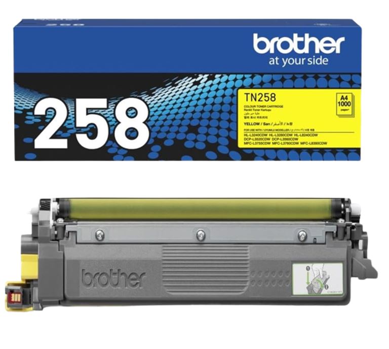 Brother TN-258Y Yellow Toner Cartridge - Genuine & New