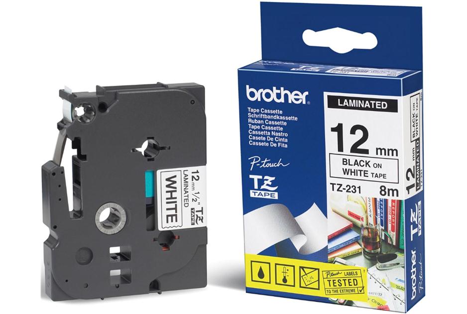 Durable 12mm Laminated Label Tape for Brother P-touch Makers Brother