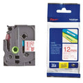Brother P-touch 12mm Red on White Label Tape Brother