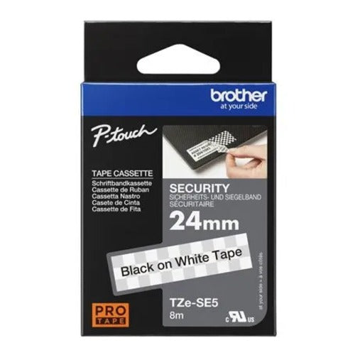Brother 24mm Black on White Security TZE Tape TZE-SE5