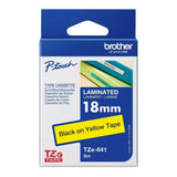 Brother TZE-FX641 - 18MM BLACK ON YELLOW FLEXIBLE TZ TAPE