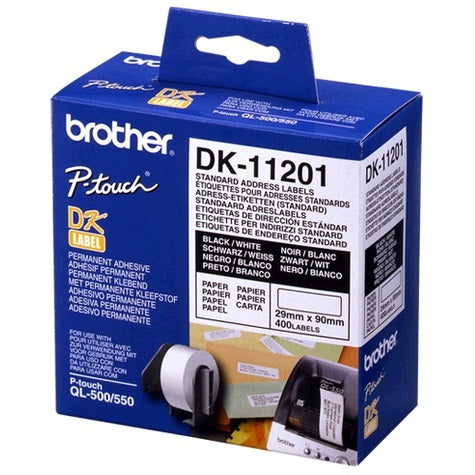 Brother White Standard Address Labels - 29mm x 90mm - 400/Roll 
