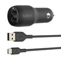 Fast Dual USB Car Charger with USB-C Cable - Charge 2 Devices BELKIN