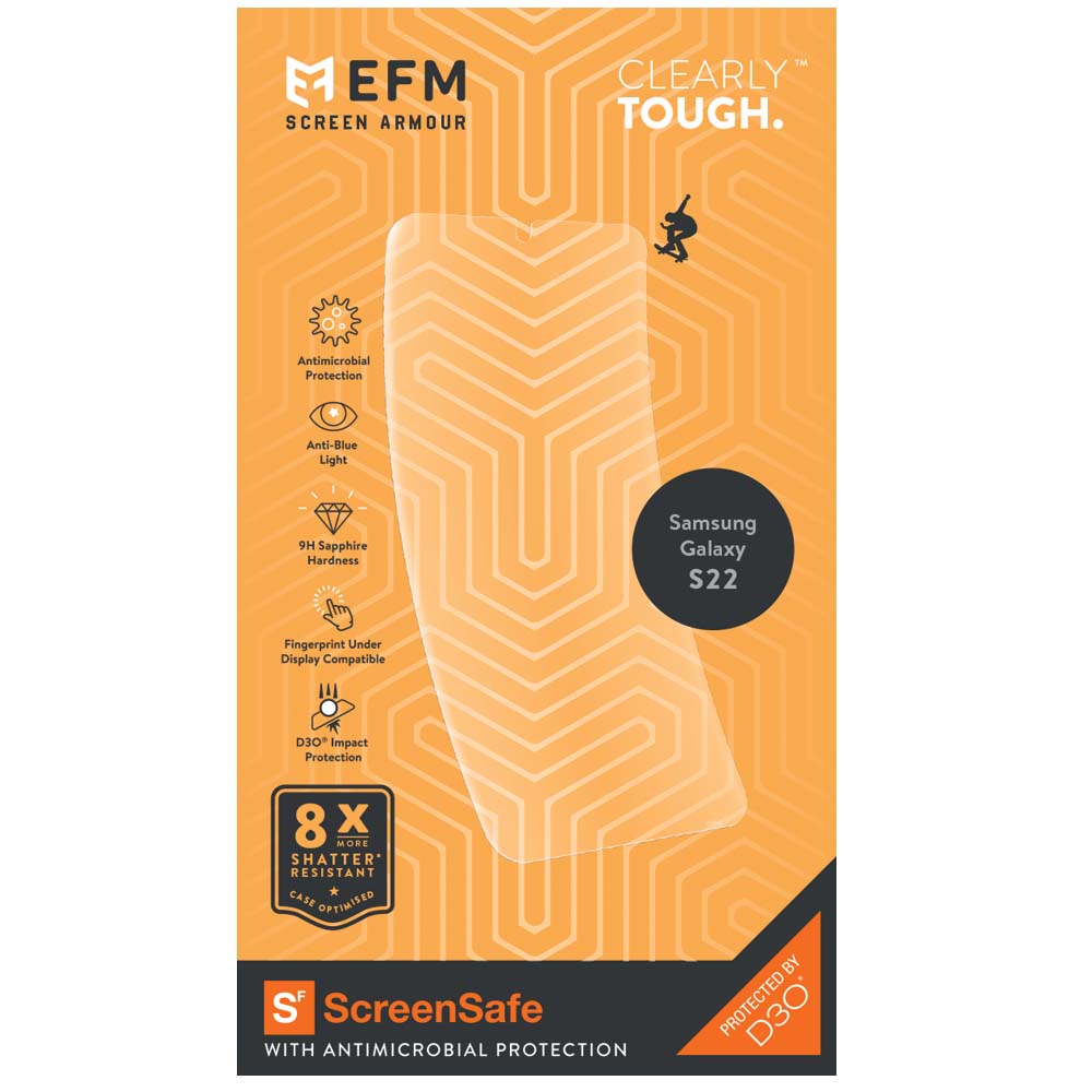 EFM ScreenSafe D3O Screen Protector for Samsung Galaxy S22 - Clear