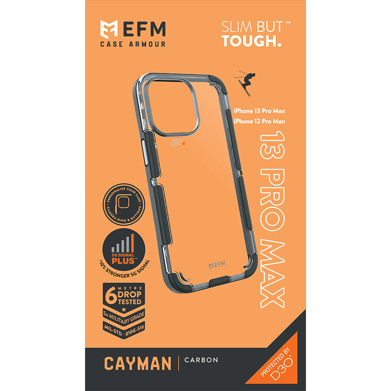 EFM Cayman D3O 5G Signal iPhone 13 Pro Max Case - Carbon