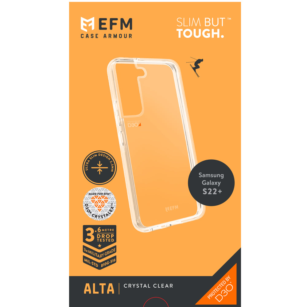 EFM S22+ Clear Case Armour with D3O Crystalex Protection