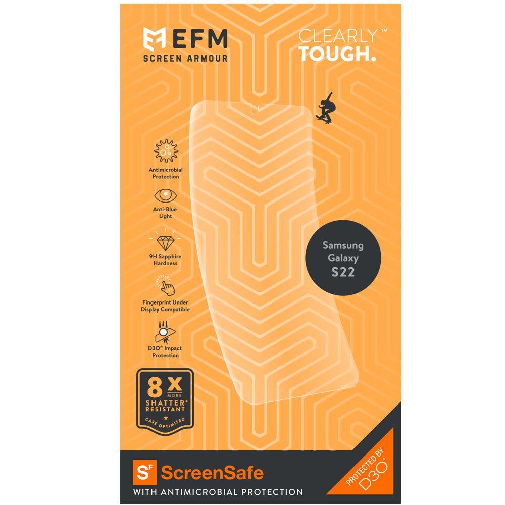 EFM ScreenSafe D3O Screen Protector for Samsung Galaxy S22 - Clear