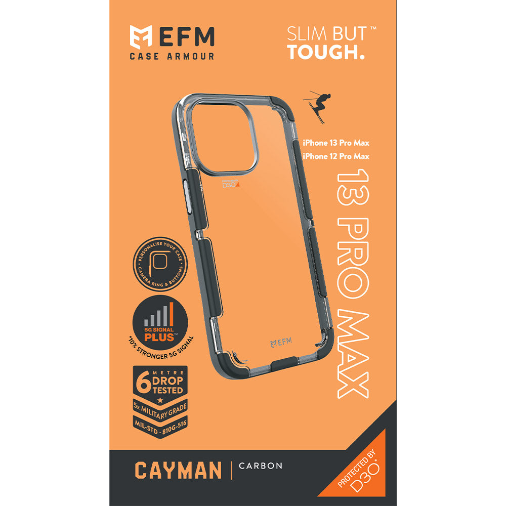 EFM Cayman D3O 5G Signal iPhone 13 Pro Max Case - Carbon