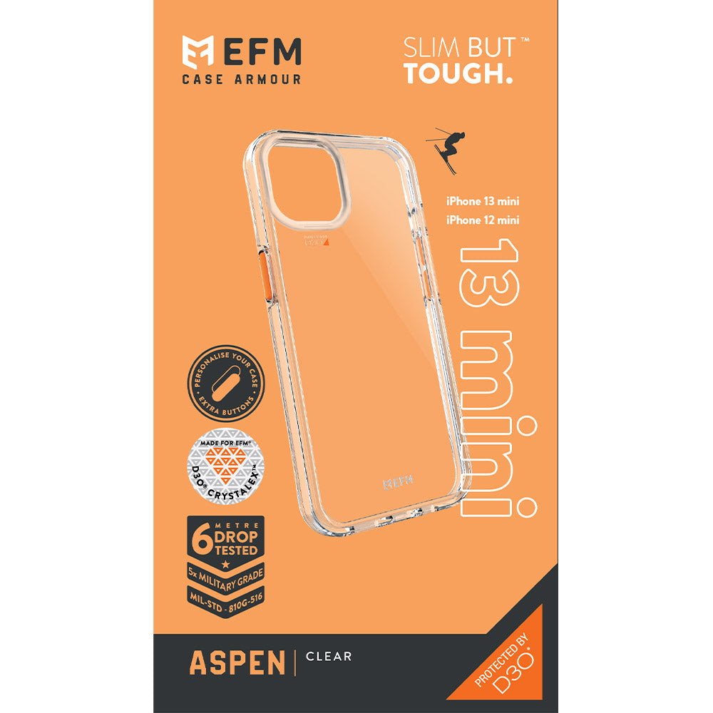 EFM Aspen Case for iPhone 13 Mini - Clear D3O Crystalex Protection