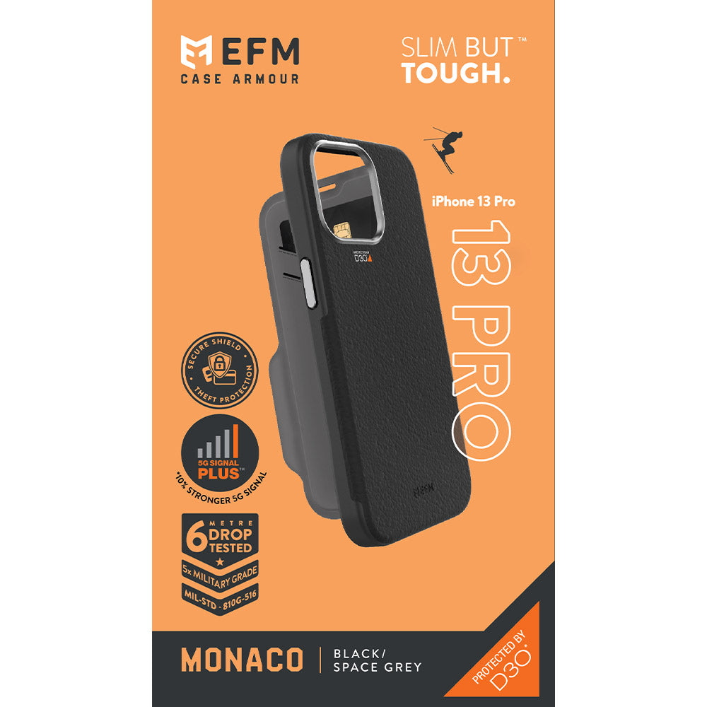 EFM Monaco Leather Wallet Case | D3O Impact Protection & 5G Friendly EFM