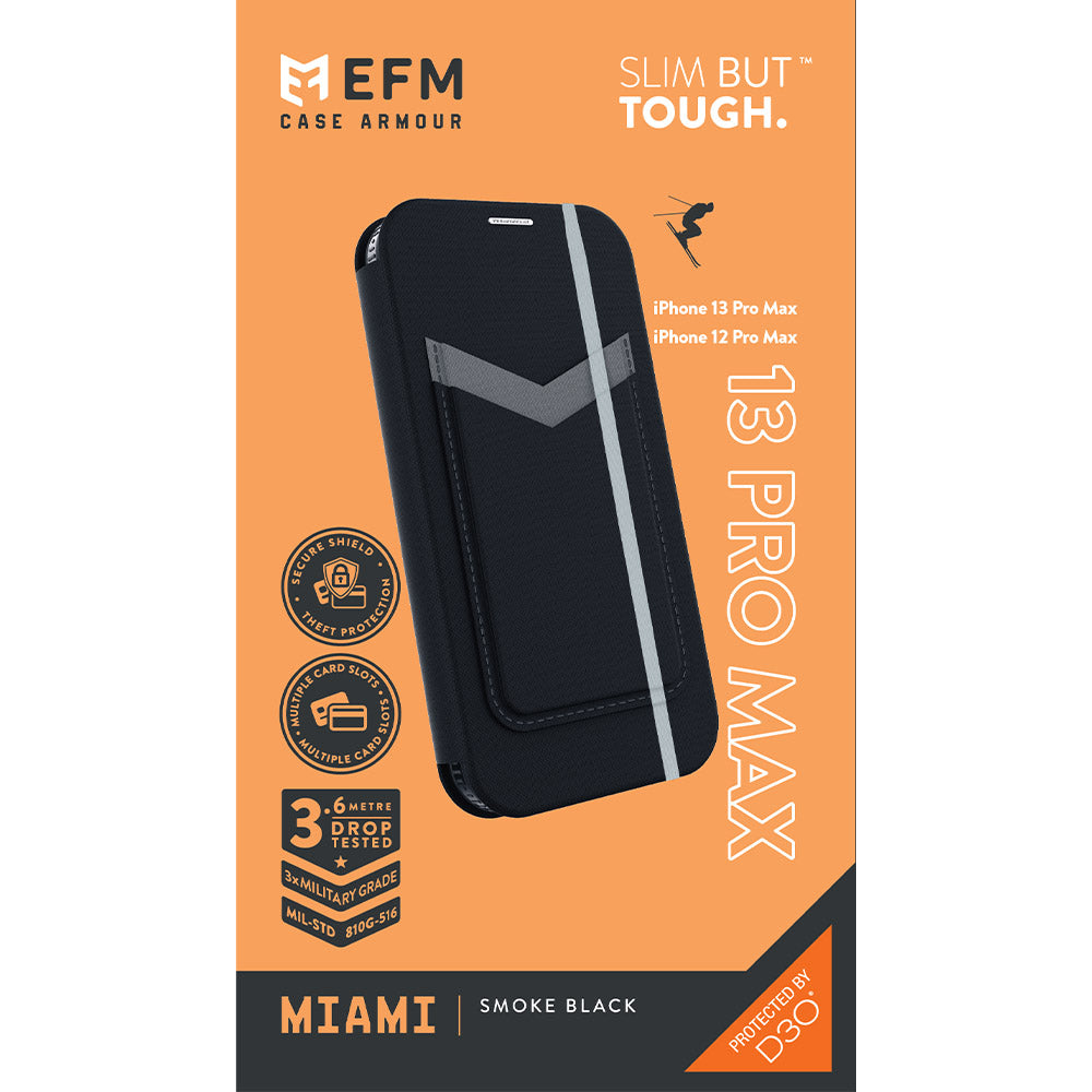 EFM Miami Leather Wallet Case | D3O Phone Protection EFM