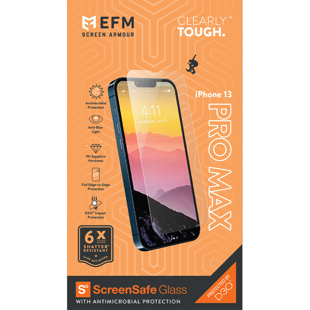 EFM ScreenSafe D3O Glass Screen Armour for iPhone 13 Pro Max / 14 Plus