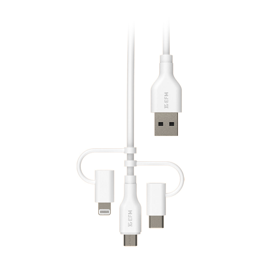 EFM 3-in-1 USB-A Multi-Charging Cable for iPhone, Android & More EFM