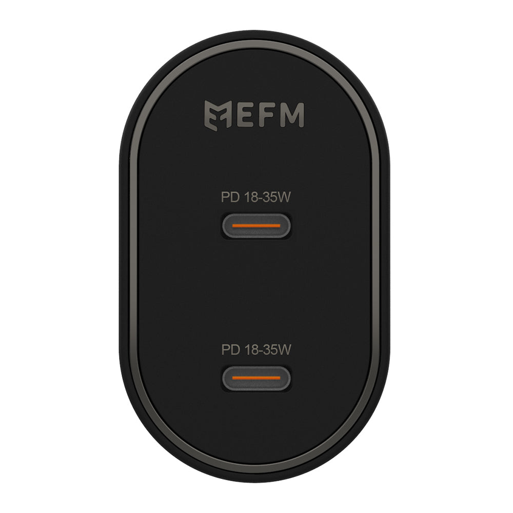 EFM 35W Dual Port Fast Wall Charger - Charge Two Devices at Once EFM