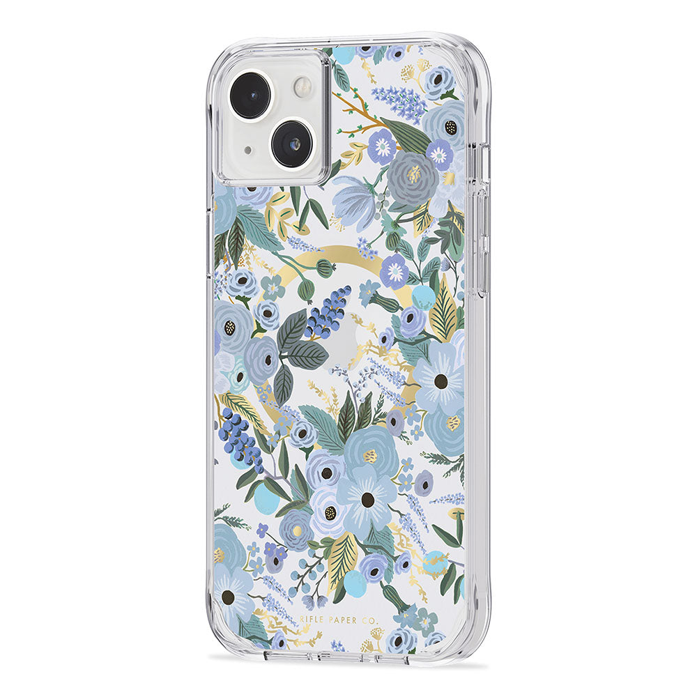 Garden Party Blue MagSafe iPhone Case with Gold Foil - 10ft Protection CASE-MATE