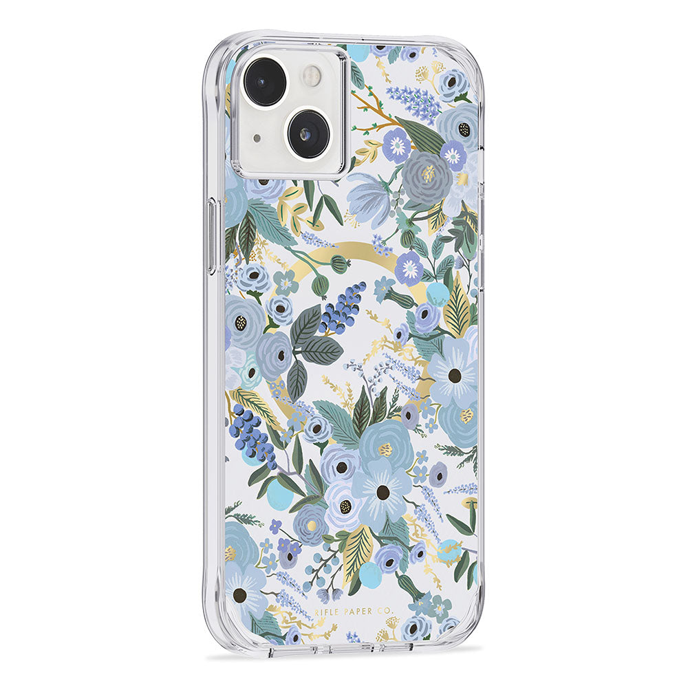Garden Party Blue MagSafe iPhone Case with Gold Foil - 10ft Protection CASE-MATE