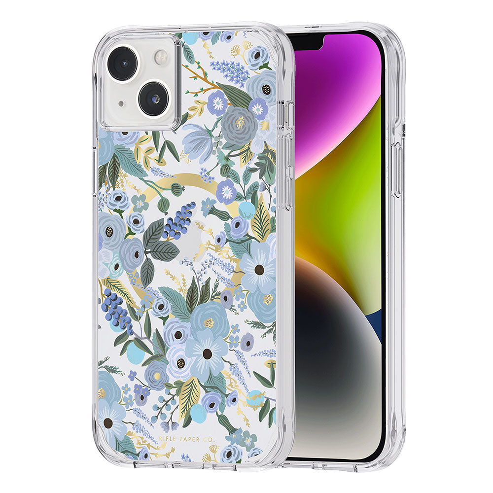 Garden Party Blue MagSafe iPhone Case with Gold Foil - 10ft Protection CASE-MATE