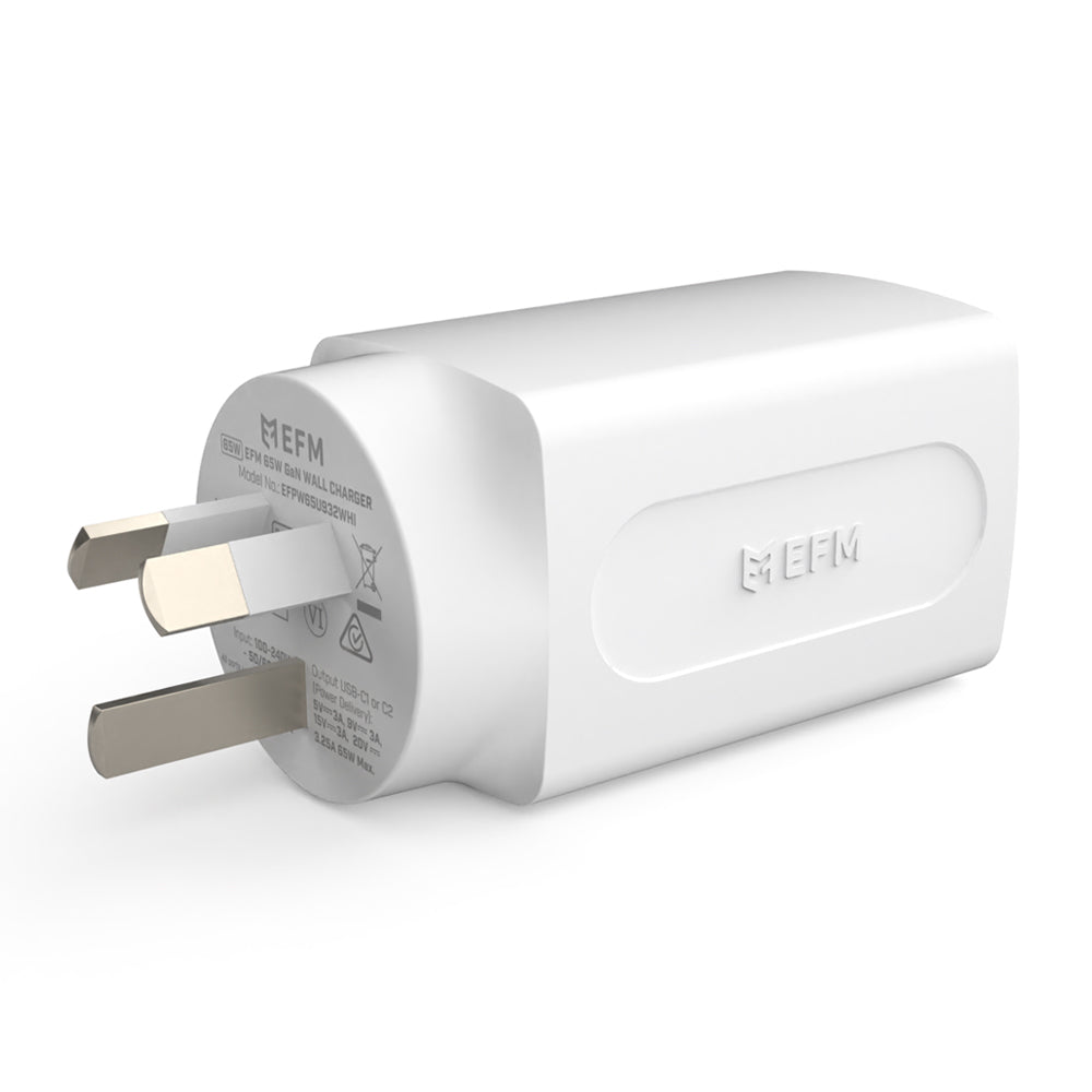 EFM 65W GaN Fast Charger | Compact Wall Adapter for Laptops & Phones EFM