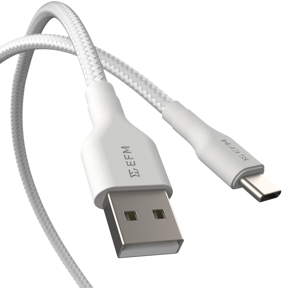 EFM Durable Braided USB-C Cable - Fast Charge & Data (USB-A) EFM