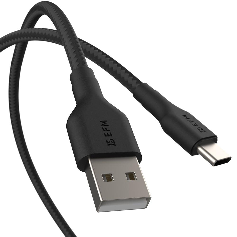 EFM 2M Braided USB-A to USB-C Fast Charging & Data Cable EFM