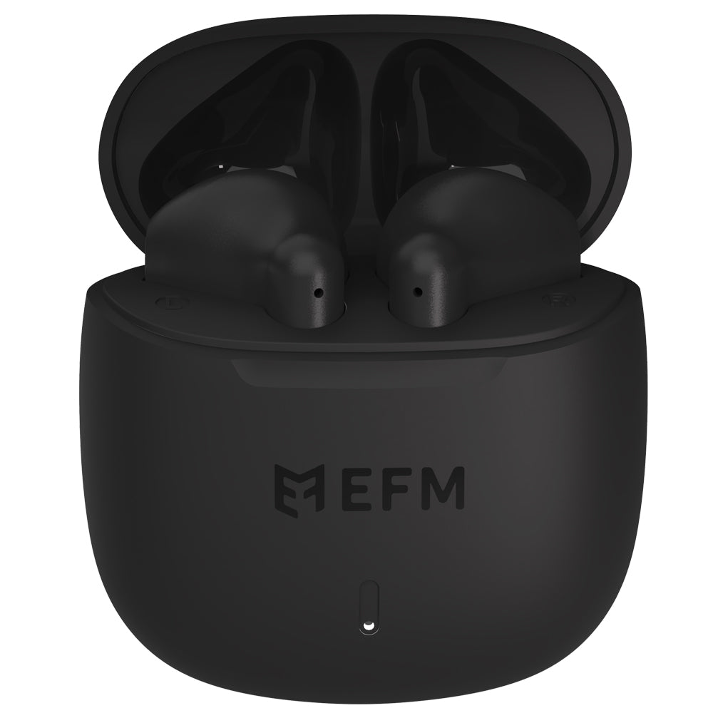 EFM Kansas Black Wireless Earbuds with Fast Charge 