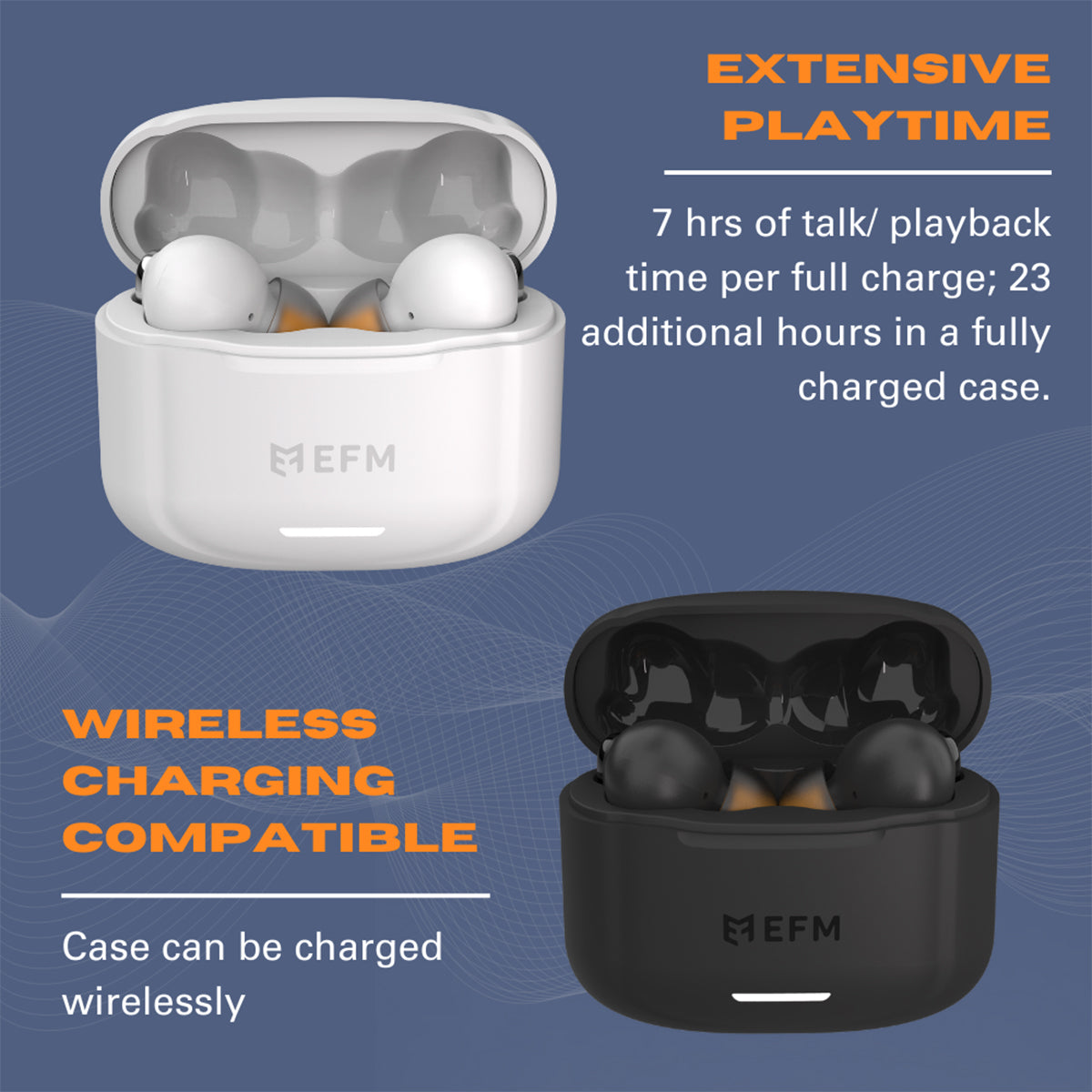 EFM New Orleans ANC White TWS Earbuds